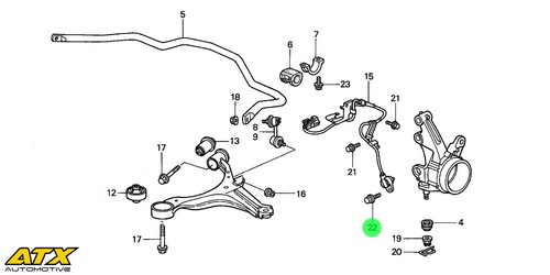 Front abs sensor mounting - front,